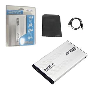 Case 2.5 HD Sata USB 2.0 Externo Cinza EXBOM CGHD-10 EXBOM