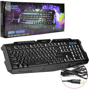 Teclado Gamer Multimídia Led EXBOM BK-G35 BK-G35 EXBOM