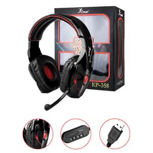 Headphone Gamer Usb Cabo 2 Metros Potencia 30Mw Com Microfone Sensibilidade 3Db Vermelho Kp-358 KP-358 KNUP