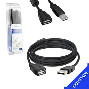 Cabo Extensor USB 2.0 Com Filtro Am AF 5 Metros EXBOM CBX-U2AMAF50 CBX-U2AMAF50 EXBOM