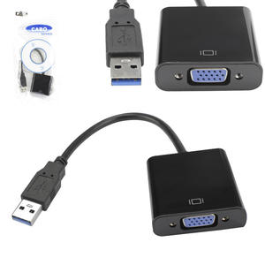 Cabo Conversor USB 3.0 Para VGA Fêmea Pc Ps3 Projetor 20 Centímetros Preto DEX AD-902E AD-902E DEX