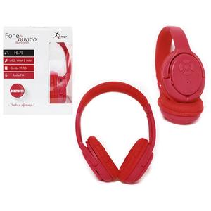 Headphone Bluetooth 3.0 Entrada Sd Card Rádio Fm Mp3 Wma E Wav Vermelho Kp-360 KP-360 KNUP