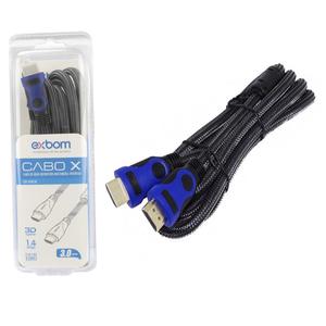 Cabo HDMI 1.4 Macho Para Macho Alta Resolução Com Malha Blindado 3 Metros EXBOM Cbx-H30Cm CBX-H30CM EXBOM