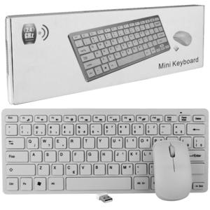 Teclado E Mouse Wireless 2.4 10 Metros Teclas Baixas Branco KIT TECLADO E MOUSE GENERICO
