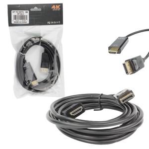 Cabo Displayport Para HDMI Macho 3 Metros Preto DISPLAYPORT DISPLAYPORT GENERICO