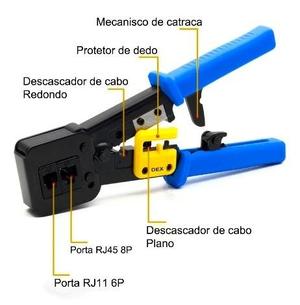 Alicate De Crimpagem Com Catraca Rj11 Rj45 6X6 8X8 GC-568R GENERICO GENERICO