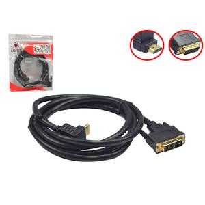 Cabo Conversor Dvi Macho Para Hdmi Com Ponta Hdmi 90 Graus Com Filtro 1.8 Metros 24+1 DVI X HDMI LOTUS