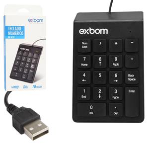 Teclado Numerico USB 18 Teclas EXBOM BK-N30 BK-N30 EXBOM