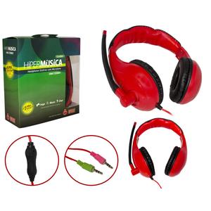 Headphone Com Microfone Para Computador E Smartphone Vermelho Hm-720Mv HM-720MV INFOKIT