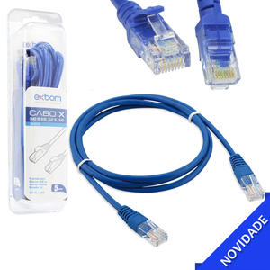 Cabo De Rede 5 Metros PATCH CORD RJ45 CAT5 Azul CBX-N5C50 EXBOM CBX-N5C50 EXBOM