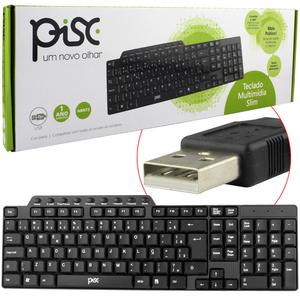 Teclado Multimidia Abnt2 Conexão Usb Plug And Play 1872 1872 Pisc