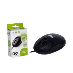 Mouse Óptico Com Fio Usb Para Pc E Notebook 3 Botões Dpi Preto Pisc PISC 1807 Pisc