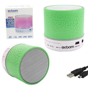 Caixa De Som Bluetooth 3.0 3W Com SD Card Led Verde CS-A12BT EXBOM