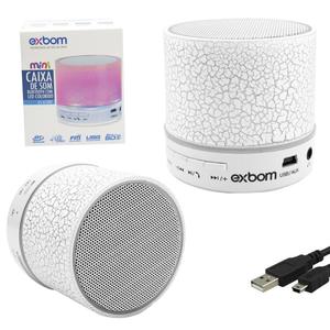 Caixa De Som Bluetooth 3.0 3W Com SD Card Led Branca CS-A12BT CS-A12BT EXBOM