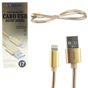 Cabo Para iPhone 1 Metro 2.1V USB Metal Dourado SHINKA SJX-II-6S SJX-II-6S SHINKA