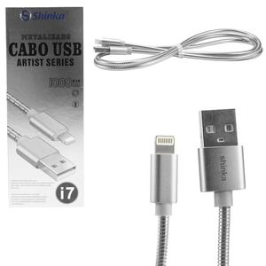 Cabo Para iPhone 1 Metro 2.1V USB Metal Cinza SHINKA SJX-II-6S SJX-II-6S SHINKA