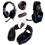 Headphone Gamer Usb Cabo 2 Metros Potencia 30Mw Com Microfone Sensibilidade 3Db Azul Kp-358 KP-358 KNUP