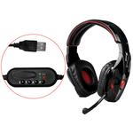 Headphone Gamer Usb Cabo 2 Metros Potencia 30Mw Com Microfone Sensibilidade 3Db Vermelho Kp-358 KP-358 KNUP