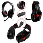 Headphone Gamer Usb Cabo 2 Metros Potencia 30Mw Com Microfone Sensibilidade 3Db Vermelho Kp-358 KP-358 KNUP