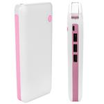 Carregador Power Bank 10000Mah Universal Para Celular Com 3 Portas Usb Pb-Mx10 Rosa PB-MX10 EXBOM