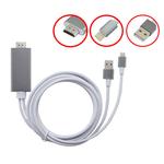 Cabo Dados Adaptador 1 Entrada HDMI 1 Entrada Lightning para Iphone 1 Entrada USB IPHONE5/HDMI GENERICO