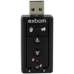 Adaptador Usb De Som 7.1 Com Entrada De Linha Analogica E Microfone Som 7.1 USOM-10 EXBOM