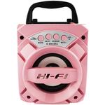 Caixa De Som Bluetooth USB 6W SD Card P2 FM Bivolt Rosa D-BH1051 D-BH1051 GRASEP
