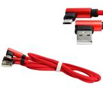 Cabo USB Em L Para Entrada V8 com Nylon 1.5A 90cm Vermelho CBX-U100V8F1 CBX-U100V8F1 EXBOM