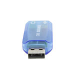 Adaptador De Placa De Som 7.1 USB 2.0 Com Entrada P2 Fone e Microfone Azul SOM AC3 GENERICO