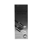 Cabo V8 1 Metro 2.1V USB Metal Preto SHINKA SJX-11 SJX-11 SHINKA