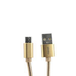 Cabo V8 1 Metro 2.1V USB Metal Dourado SHINKA SJX-11 SJX-11 SHINKA