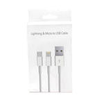 Cabo USB 2 em 1 Para Lightning + V8 2A 1 Metro lightning/ V8 lightning/ V8 GENERICO