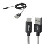 Cabo TYPE-C 1 Metro 2.1A com Mola Protetora Recarga Rápida Preto XTRAD A1066 A1066 XTRAD