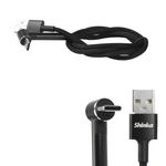 Cabo TYPE-C 1 Metro 3.0A USB 90 Graus Preto SHINKA CB-TPC-88 CB-TPC-88 SHINKA
